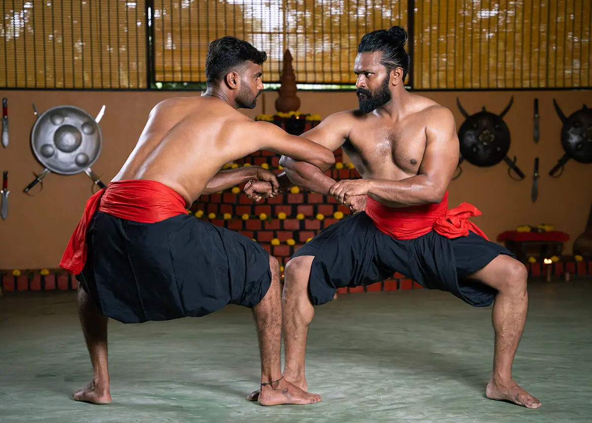 Historical Kalaripayattu warriors in Kerala training